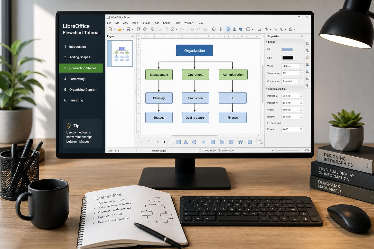 Organigramme sur LibreOffice Draw : la méthode rapide, les erreurs à éviter et l’export propre en PDF
